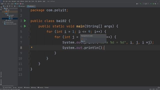 [MOB1014 - Java 1] Lab 3 Bài 2: Chương trình xuất ra bảng cửu chương (Source Code Download) ✔ смотреть онлайн