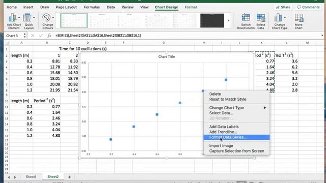 Excel Graph video 1 for simple pendulum experiment to determine 'g' смотреть онлайн