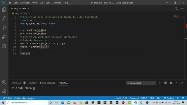 Cartesian coordinates to Polar Coordinates (math module) смотреть онлайн