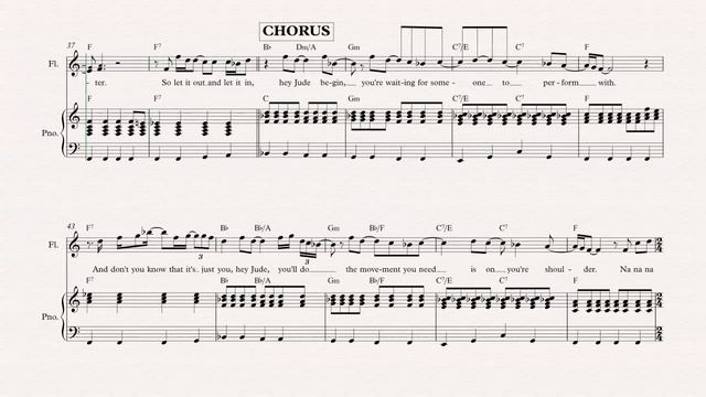 Flute - Hey Jude - The Beatles - Sheet Music, Chords, & Vocals смотреть онлайн