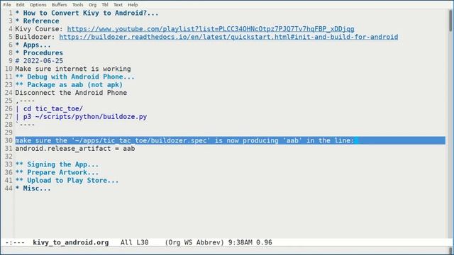Python in Emacs 0056 - How to publish Python-Kivy app to Google Play Store смотреть онлайн