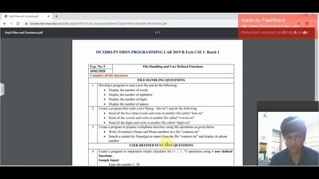 File handling and user defined functions in Python смотреть онлайн