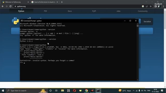 How to install python 3.11.1 on windows 10/11 | Setup python on windows 10 64bit смотреть онлайн