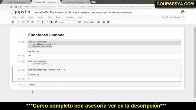 ?Curso Maestro de Python 3: Aprende Desde Cero-Funciones Lambda смотреть онлайн
