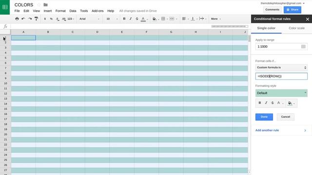 CHANGE COLOR OF EVERY OTHER ROW OR COLUMN IN GOOGLE SPREADSHEETS смотреть онлайн