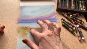 СУХАЯ ПАСТЕЛЬ ДЛЯ НАЧИНАЮЩИХ.  Рисуем море поэтапно