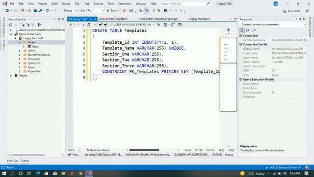 Happy Tech | User Control Template | Using SqlLocalDB | Database Code | C# смотреть онлайн