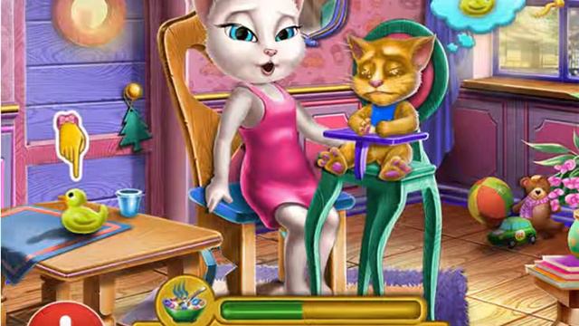 Говорящая Анжела Кормит Малыша. Моя Анжела. Игра для девочек