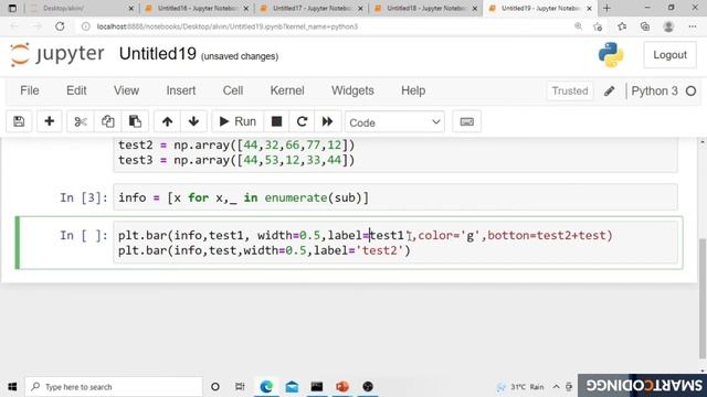 Smart Coding || Multiple Bar Chart | Grouped Bar Graph | Matplotlib | Python Tutorials смотреть онлайн