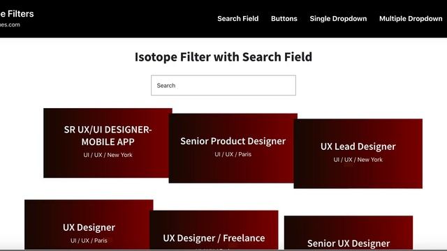Isotope Filter with Search Field for WordPress Categories смотреть онлайн