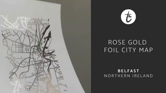 City Map Art | Belfast Northern Ireland | Rose Gold Foil Print смотреть онлайн