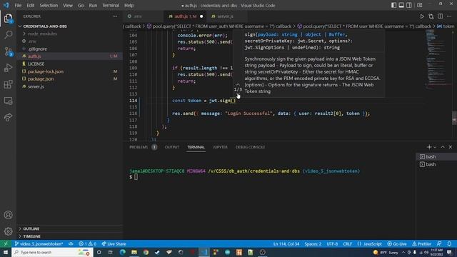Integrating JSON Web Tokens смотреть онлайн