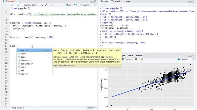 Simple Linear Regression in R, bootstrap coefficients смотреть онлайн