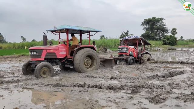 Swaraj 744 FE Stuck in Mud & Mahindra Arjun 555 Tractor stuck in Mud смотреть онлайн
