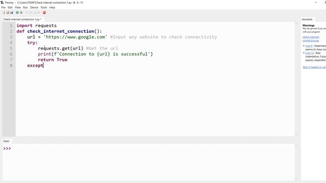 Check Internet Connectivity using Python with just 7 lines of code смотреть онлайн