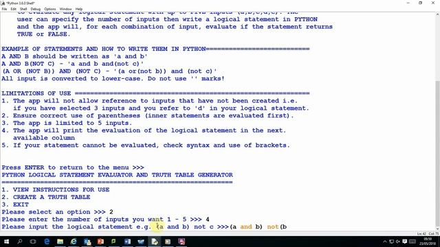 Python Truth Table Creator & Logical Statement Evaluator смотреть онлайн