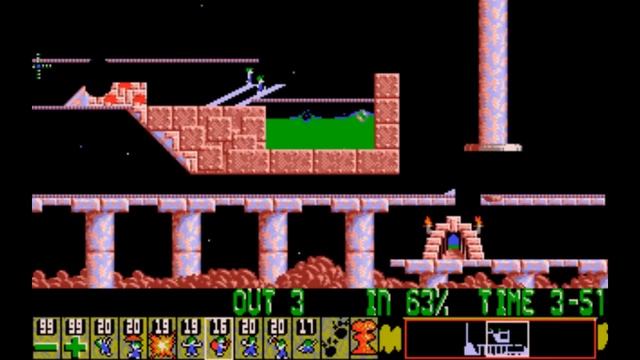 Lemmings [PC] - Level 24: Konbanwa Lemming san смотреть онлайн