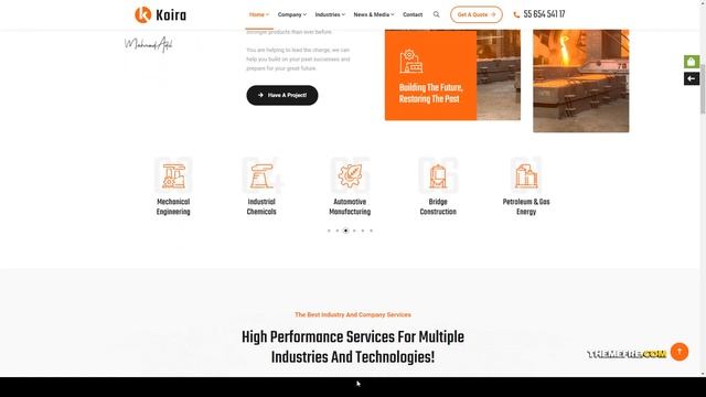 Koira - Industry and Manufacturing WordPress Theme construction Power Energy Website Builder смотреть онлайн