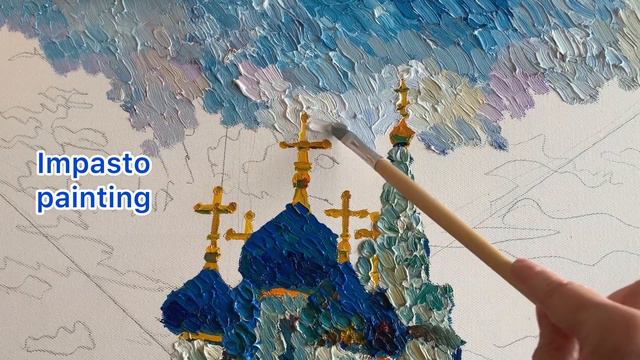 Импрессионизм. Пастозная живопись маслом. Начало картины. #art #oilpaintings #импрессионизм