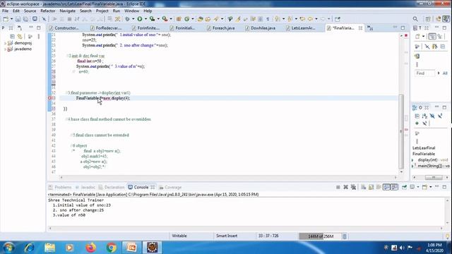 Final Keyword in java смотреть онлайн