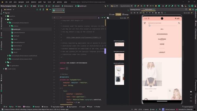 1. Создание креативного интерфейса и анимаций в Jetpack Compose | Клонирование приложения Shrine смотреть онлайн