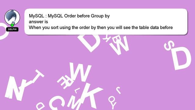 MySQL : MySQL Order before Group by смотреть онлайн