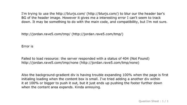 HTML : blur.js trying to request "none" and div not expanding 100% смотреть онлайн