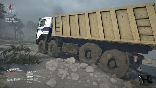 Spintires MudRunner - MZKT 7402 Dump Truck Off Road Driving смотреть онлайн