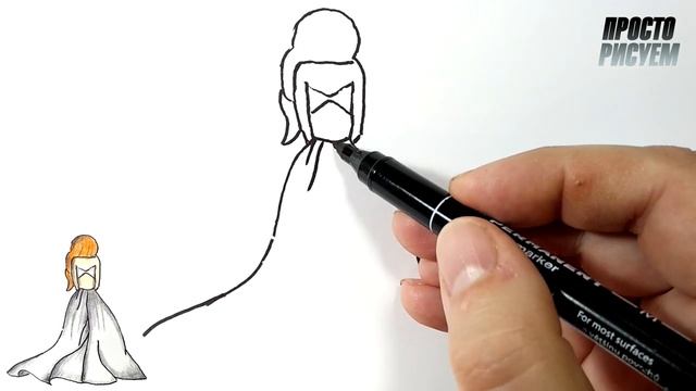 Как нарисовать ДЕВУШКУ в белом платье смотреть онлайн