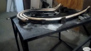 Продолжаем делать кресло-качалку: загибка мебельной палки в шаблоны часть 3