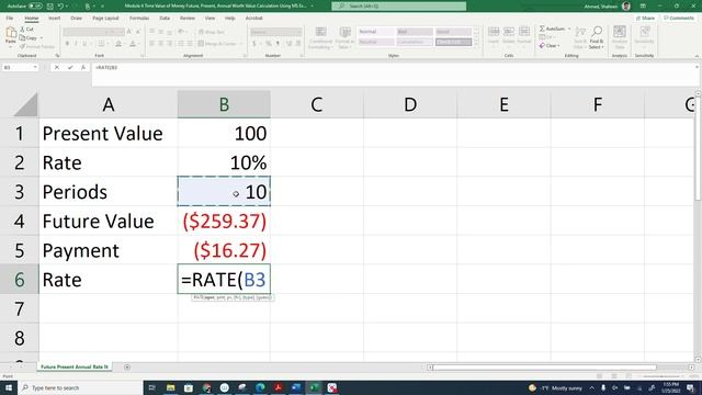 Present & Future Worth, Payment, Rate, Number of Period, Calculations Using MS Excel Economics смотреть онлайн
