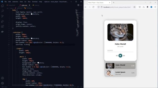 Build a Music Player | Html5 , SASS , Jquery смотреть онлайн