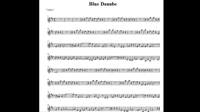 Blue Danube - Arranged For 3 Violin & Cello -  3rd Violin Accompaniment