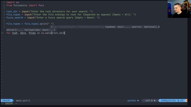 Fuzzy File Searching Tool in Python смотреть онлайн