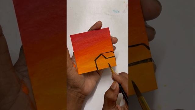 Easy Sunset Painting #short #youtubeshort смотреть онлайн