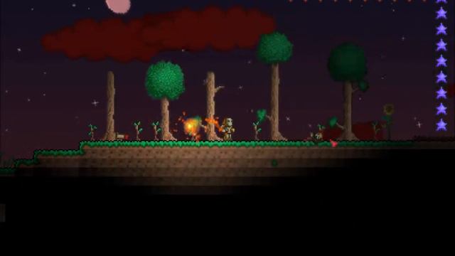 Terraria Fighting The Eye of Cthulhu in a Blood Moon! смотреть онлайн
