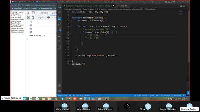 05 JavaScript Program to find max/min in array using inbuilt/without inbuilt method | 12 June 2023 смотреть онлайн
