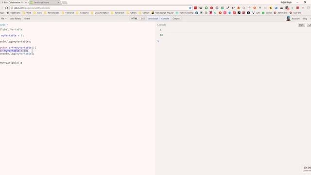 Global and Local Variable Scopes in Javascript смотреть онлайн