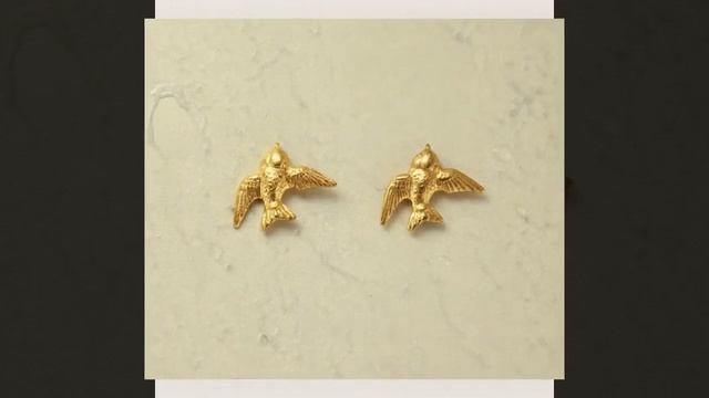14 Karat Gold Plated Brass 12 x 15 mm Bird Magnetic or Pierced Earrings смотреть онлайн