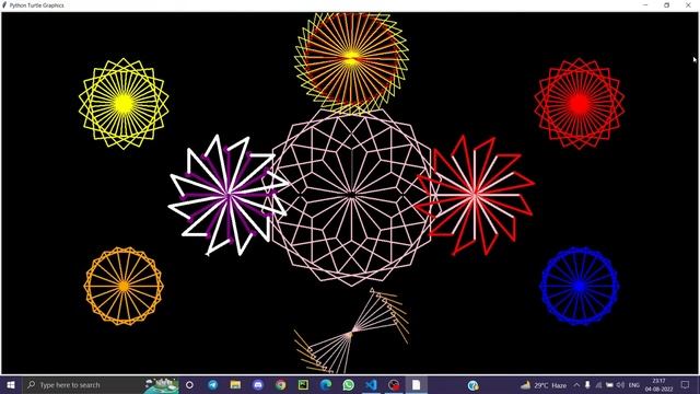 SOME ART WITH SIMPLE PYTHON TURTLE CODE IN JUST 200 LINES OF CODE #art #turtle смотреть онлайн