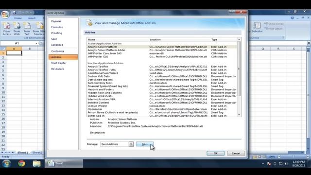 Enabling the Data Analysis Toolpak and Solver смотреть онлайн