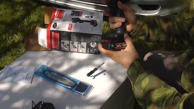 Аккумуляторная цепная мини-пила сучкорез для обрезки деревьев Electric Chain Saw Leader Dr Lom смотреть онлайн