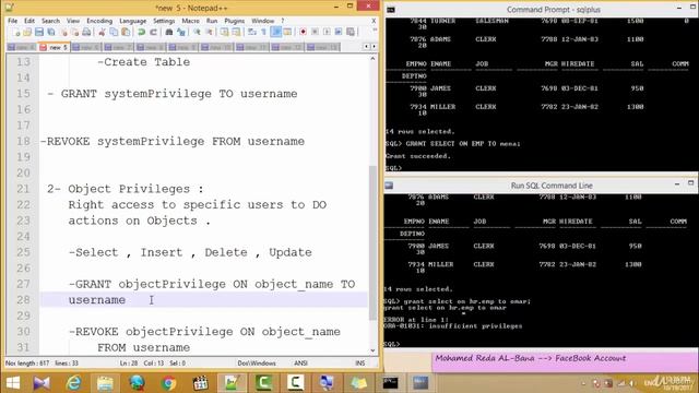 دورة ORACLE الحلقة 15 # How Can a Regular User to Grant Object Privileges . смотреть онлайн