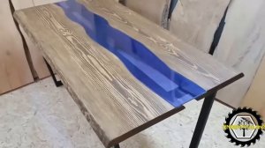 Стол река из слэбов сосны