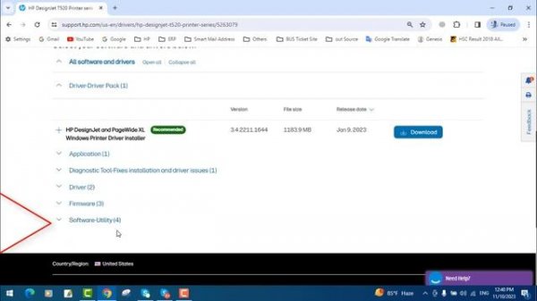 HP DesignJet T520 how to download Firmware|| hp Utility software || Utility Software install