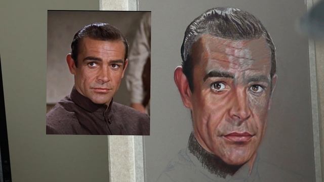 Pastel Portrait Tutorial ~ What colours to use for skin tones. Portrait of Sean Connery Part 1. смотреть онлайн