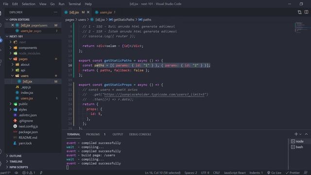 Dinamik Route ile SSG ve `getStaticPaths` | #11 | Next.JS - 101 смотреть онлайн