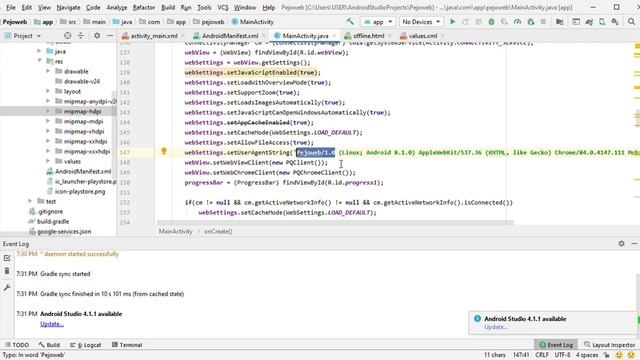 Android Webview Tutor with swipe to refresh, progress bar, upload and download files, useragent etc смотреть онлайн