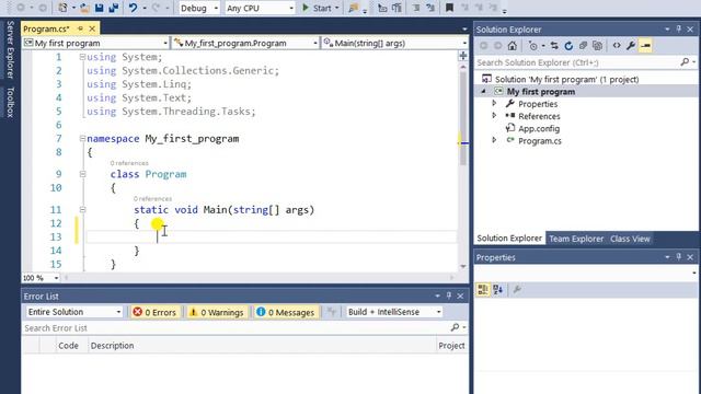 How to Write a Program in C# using Visual Studio смотреть онлайн