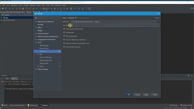Use Git Bash on Android Studio as default terminal смотреть онлайн
